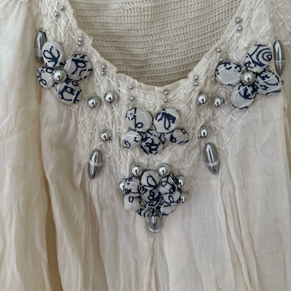 Casting 100% Cotton Tunic Dress / Top with Great Embellishments. Size M